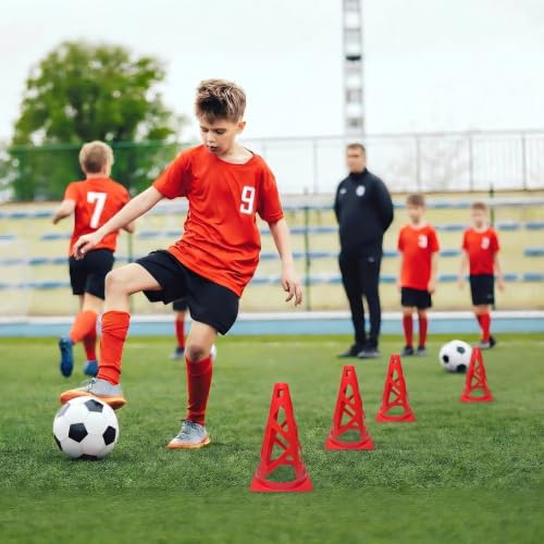 9 Inch Plastic Training Cones 12pcs Sports Cones Traffic Cones - color: red