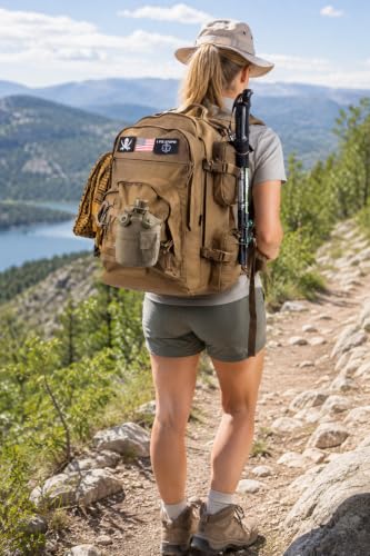 Large Tactical Backpack Bag For Hiking,Camping,Travel,Bug-Out 58L - color: Black