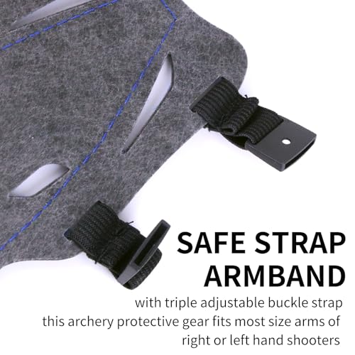 11.2in Long/6.7in Short Armguard Professional Competition Archery Bow Range with 4-Strap/2-Strap Buckles Shooting Practice Guard Nylon Carbon Forearm Protector Arm Guard - size: Blue Long