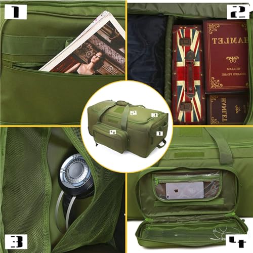 120L Travel Duffle Bag With Wheels Expandable Rolling Travel Bag for Men - color: Green