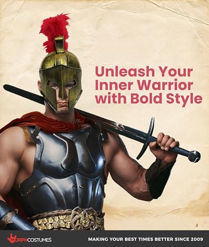 Nicky Bigs Novelties Morph Medieval Knight Greek Spartan Roman Helmet Costume Gold Gladiator Warrior Folding Face Mask - color: Gold