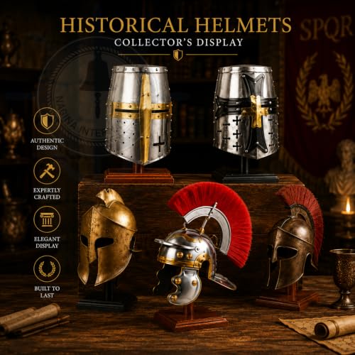 Nagina International Medieval Century Red Crest Roman Centurion Gallic Smiths Helmet For Gladiators Warriors For LARPERS