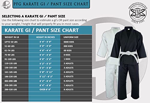 Lightweight Karate Gi - Kids to Adults - Jaguar Pro Gear (Belt Included) - color: Black, size: 0
