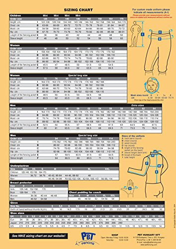 RF PBT INOX, Washable Electric Fencing Foil Jacket, Lame, Women's - size: 40"