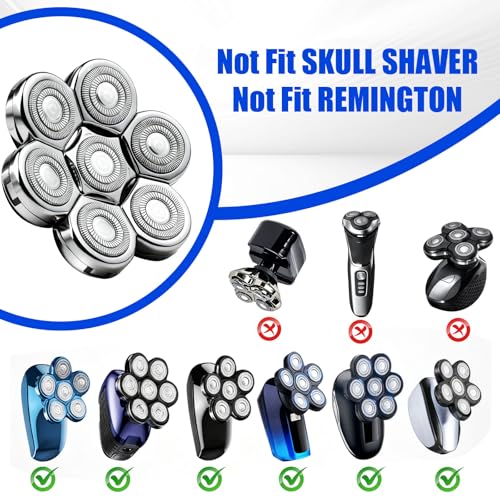 7 Head Shaver Replacement Head Shavers for Bald Men,3pack - color: Silver/3pcs