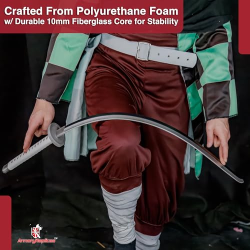 Armory Replicas - Polyurethane Foam Zoro Pirate Anime Wado Ichimonji Replica Katana - Cosplay Cosplay LARP Prop Foam Sword - color: Silver, White