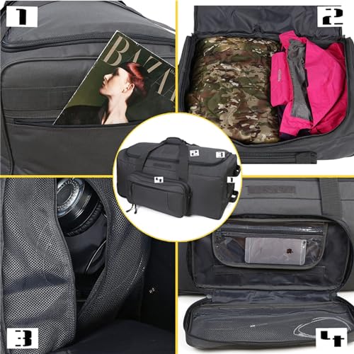 120L Travel Duffle Bag With Wheels Expandable Rolling Travel Bag for Men - color: Grey