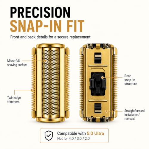 3 Pack Gold Replacement Foil Blades for Manscaped Lawn Mower 5.0 Ultra - color: Gold Foil Shaver, size: 3 Pack