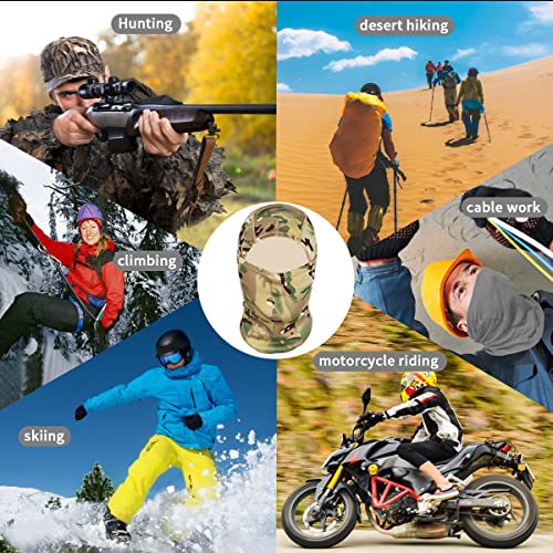 Achiou Ski Mask for Men and Women, Lightweight UV Balaclava Face Cover - color: All Terrain Camouflage