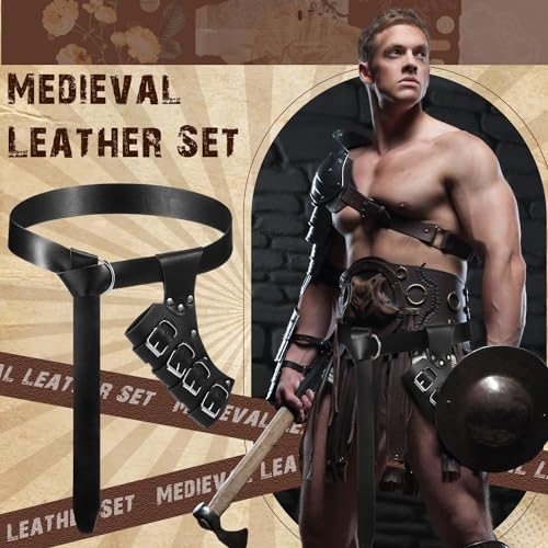 Silkfly 2 Pcs Medieval Pirate Sword Belt Sword Sheath, Black - color: Black