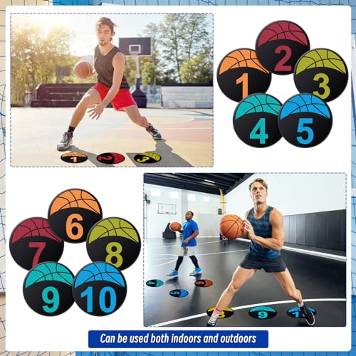 Qilery 20 Pcs Basketball Training 9 Inch Spots, Anti-Slip Court Marking Kit