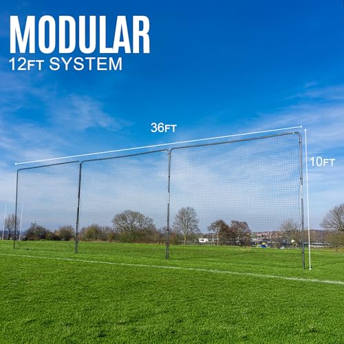 QuickPlay 10ft Sports Barrier Net System - Ball Stop Backstop Netting - size: 36x10'