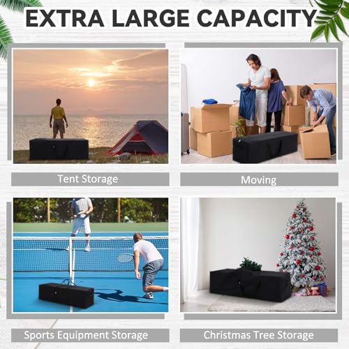 1 Pcs 46 x 12.5 x 12.5 Inch, 120 L Large Storage Duffle Bag Black - color: Black, size: 46 x 12.5 x 12.5 Inch, 120 L