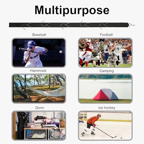 TUYUU Portable Hockey Equipment Drying Rack 5 Hooks Gifts for Youth & Men - color: Black