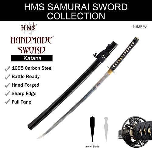 Hand Forged 1095 Carbon Steel Imperial Dragon Katana Full Tang Sword