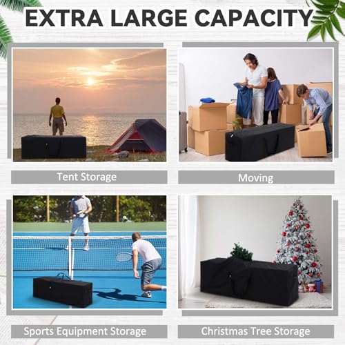1 Pcs 60 x 17 x 20 Inch, 332 L Large Storage Duffle Bag Black - color: Black, size: 60 x 17 x 20 Inch, 332 L