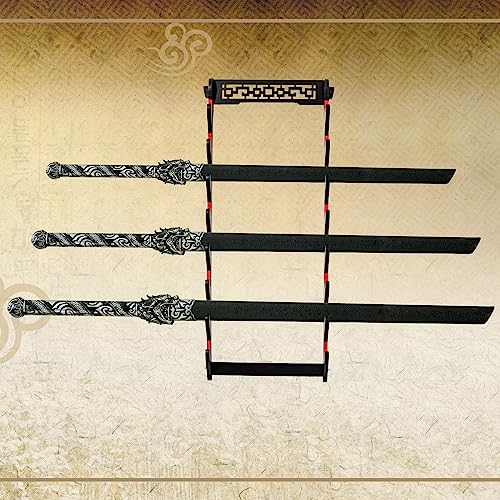 Sword Holder Stand Wall Mount Velvet Padded Samurai Sword Stand Display Wall Hanger Sword Rack Japanese Wakizashi Hobby Collection for Men (8-Tier) - size: 8-Tier