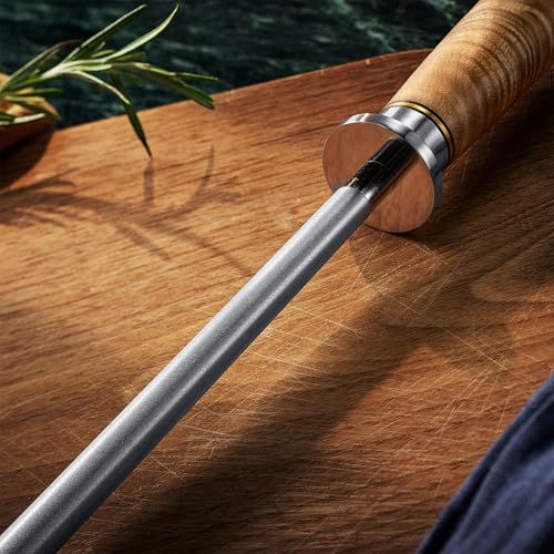 SENKEN 16-Piece Damascus Knife block Set - The Dynasty Collection - Japanese VG10 Damascus Steel with Natural Sycamore Wood Handles, Steak Knives, Scissors, & Sharpening Rod (16-Piece Knife Block Set) - size: 16-Piece Knife Block Set