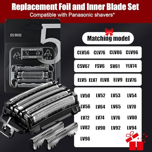 WES9032P Replacement Outer Foil and Inner Blade Set,Compatible with Panasonic ARC5 5-Blade Shavers ES-LV97-K,ES-LV67-K,ES-LV95-S,For men's shaving(1Pack) - color: black