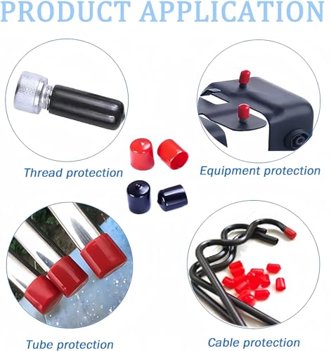 50pcs Rubber End Caps 4mm ID Vinyl Round End Cap Cover Screw Thread Protector Vinyl Bolt Screw Cover Caps Rubber Screw Caps Rubber Bolt Covers Caps - size: 4 mm