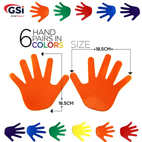 GSi Non-Slip Floor Spot Markers for Sports, Therapy & Classroom - size: 3. Hand
