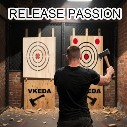 Axe Throwing Wooden Target with Handles & KnifeThrowing with Steel Chain