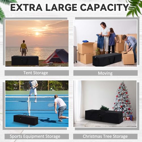 1 Pcs 65 x 15.5 x 15.5 Inch, 257 L Large Storage Duffle Bag Black - color: Black, size: 65 x 15.5 x 15.5 Inch, 257 L
