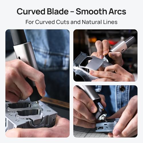 HOZO 10PCS Ultrasonic Cutter Replacement Blades – Compatible with NeoBlade & Most Ultrasonic Cutting Tools,SK5 High Carbon Steel,Safety Dispenser with Waste Slot, Blade Storage Box - 05 Curved Blade - style: 05 Curved Blade