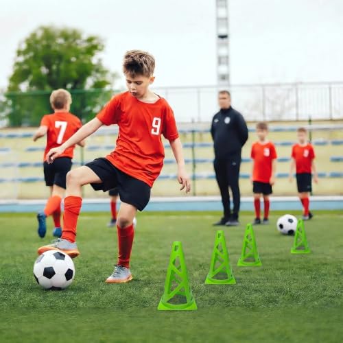 9 Inch Plastic Training Cones 12pcs Sports Cones Traffic Cones - color: green