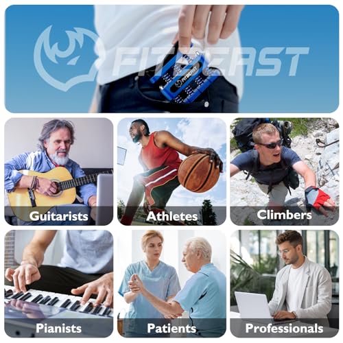 FitBeast Finger Strengthener, Finger Exerciser, Hand Exerciser for Improve Dexterity and Strength in Fingers, Hands, ForearmsโGrip Strength Trainer for Musicians, Climbers - color: 2 Piece Set -Blue Red
