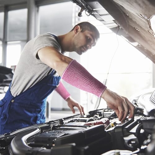 ANCIRS Cut Resistant Sleeves for Arm Protection, Gardening Sleeves, Dog Bite Safety Arm Sleeves - color: Pink