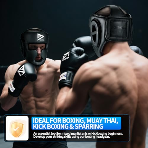 Boxing Headgear for Kids Youth, Boxing Head Sparring Gear MMA Headgear - size: Large