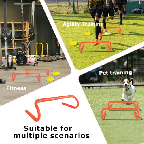 Agility Hurdles Detachable Speed Hurdles Spliced Agility Training Equipment for Soccer, Basketball and Track Drills - size: 6"