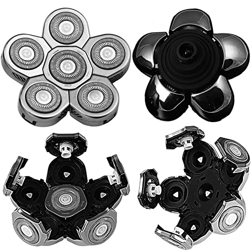 Head Shaver Replacement Heads, Replacement Blades for Bald Men, Stainless Steel 7D Rotary Blades for Electric Head Razor, Silver - color: Silver6