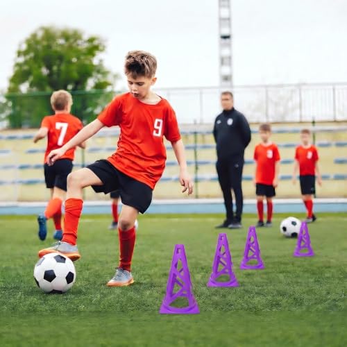 9 Inch Plastic Training Cones 12pcs Sports Cones Traffic Cones - color: purple