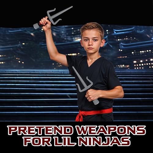 Liberty Imports 2 PCS Plastic Toy Ninja Sai Weapons for Kids Pretend Play Costume Accessories - Children Imaginative Play and Cosplay