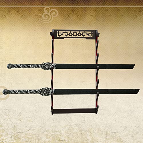 Sword Holder Stand Wall Mount Velvet Padded Samurai Sword Stand Display Wall Hanger Sword Rack Japanese Wakizashi Hobby Collection for Men (6-Tier) - size: 6-Tier