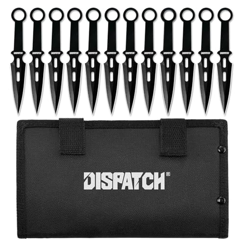 Dispatch Throwing Knives Set of 12, Professional Throwing Knife with Nylon Sheath, Stainless Steel Well Balanced Kunai Throwing Knives for Recreation and Competition - style: Classic