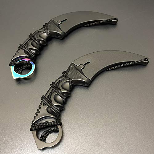 Karambit Knife Trainer - Stainless Steel Practice Training Knife with Sheath for Beginner - 100% Safe Practice Knives Trainer Tool - color: Black