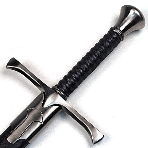 Ace Martial Arts Supply 36" Medieval Knight Arming Sword with Scabbard – Unsharpened Stainless Steel for Cosplay & Display - color: Pommel T5
