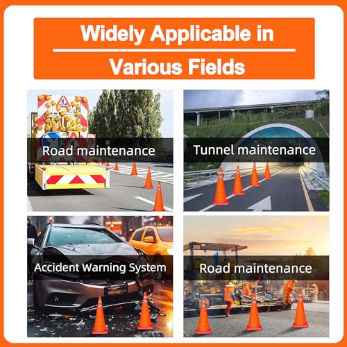 18 Inch 2 Pack Traffic Cones, Collapsible Safety Cones,Multi Purpose Pop-up Cones with Reflective Collar, Include Reflective Vest,Orange Cones for Parking lot, Driveway, Driving Training etc - size: 18Inch