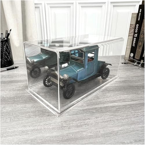 Plymor Clear Acrylic Display Case with Clear Base (Mirror Back), 10" x 5" x 5" - color: Clear Base (Mirrored)