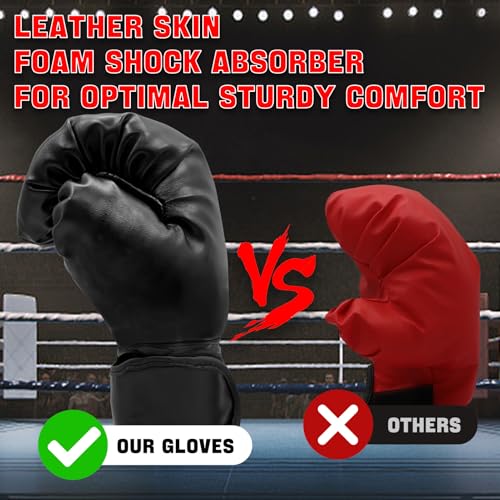 14 Pcs Boxing Set Boxing Equipment Set for Beginners Including 2 Pair of 6 oz Boxing Gloves Headgear Helmet Hand Wraps Mouth Guards Gifts Training Equipment - color: Black & Black