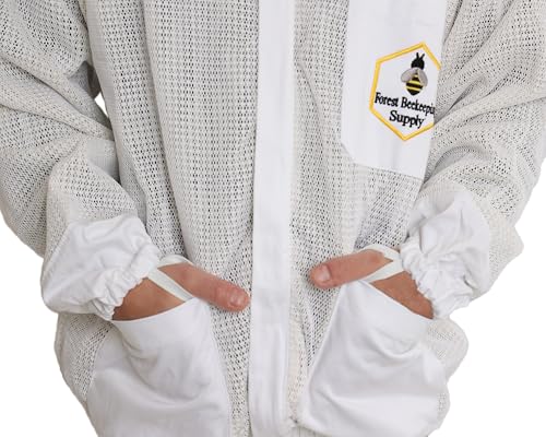 Ventilated Bee Jacket for Men and Women with Gloves and Detachable Fencing Veil, 3-Layer Beekeeping Jacket, YKK Brass Zippers (3XL) - size: 3XL