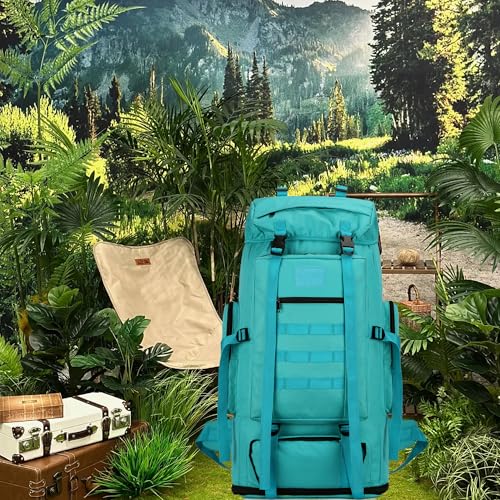 100L Hiking Camping Backpack MOLLE Rucksack Waterproof Daypack (LakeBlue) - color: Lakeblue
