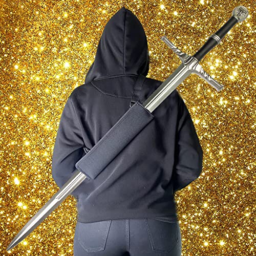 40" Foam Sword Medieval Style Includes Black Sheath Perfect for Halloween Costumes, Pretend Sword Practice, Cosplay, Props, and Collections