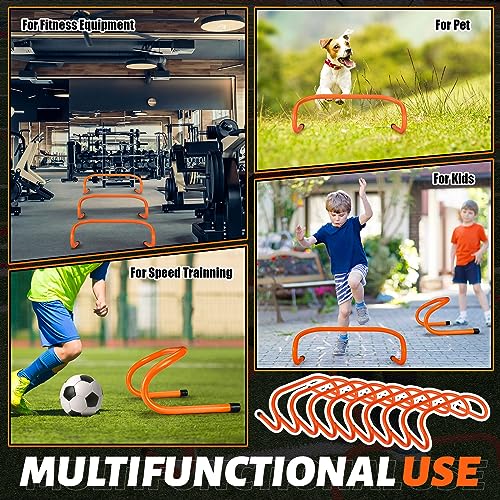 Wettarn 10 Pcs Speed Agility Training Hurdles Detachable Durable Hurdle Agility Plyometric and All Purpose Speed Training Equipment for Athletes Soccer Basketball - color: Orange