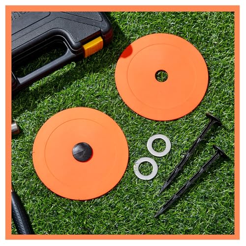 6 Set Low Profile Property Line Markers, Survey Markers Stakes, 5.9 x 6.3 Inch Plastic Septic Tank Marker Large Survey Stakes Lawn Garden Ground Boundary Marker, Orange