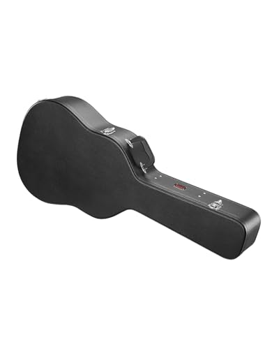 VEVOR Acoustic Guitar Hard Case, 43.31 in Gourd-Shaped Guitar Hard Case, With Lock Latch Key Handle, PVC Padding Soft Lining Water-Resistant Hard Shell Guitar Case, for 39-41 in Acoustic Guitar, Black - size: 43.3 inch(case size)