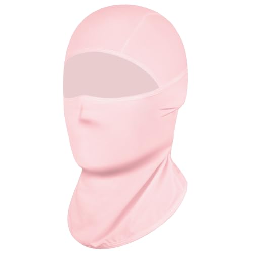 Achiou Ski Mask Balaclava Shiesty, Cooling Ice Silk Motorcycle Face Cover - color: Pink